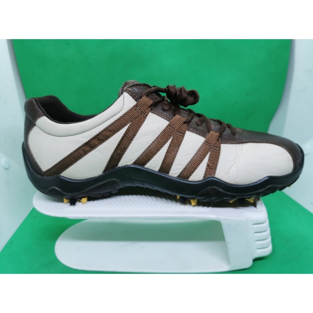 Ecco Golf Cas Cool Mens Brown Classic Leather Comfort Shoes spike Size 8.5/ 42 - Picture 6 of 16